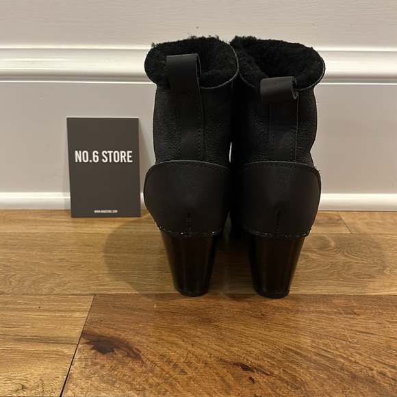 No. 6 Pull on Shearling Clog Boot - Size 35 - Black/Black - Picture 4 of 7